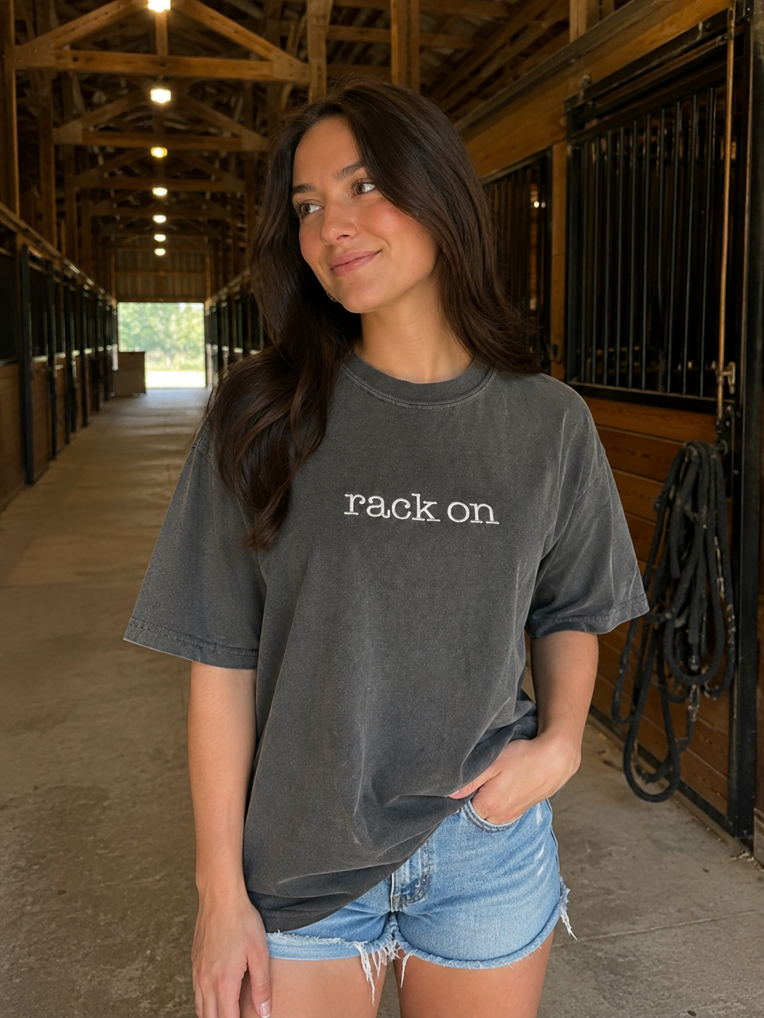 “Rack On” Embroidered Tee — 5-Gaited Saddlebred T-Shirt