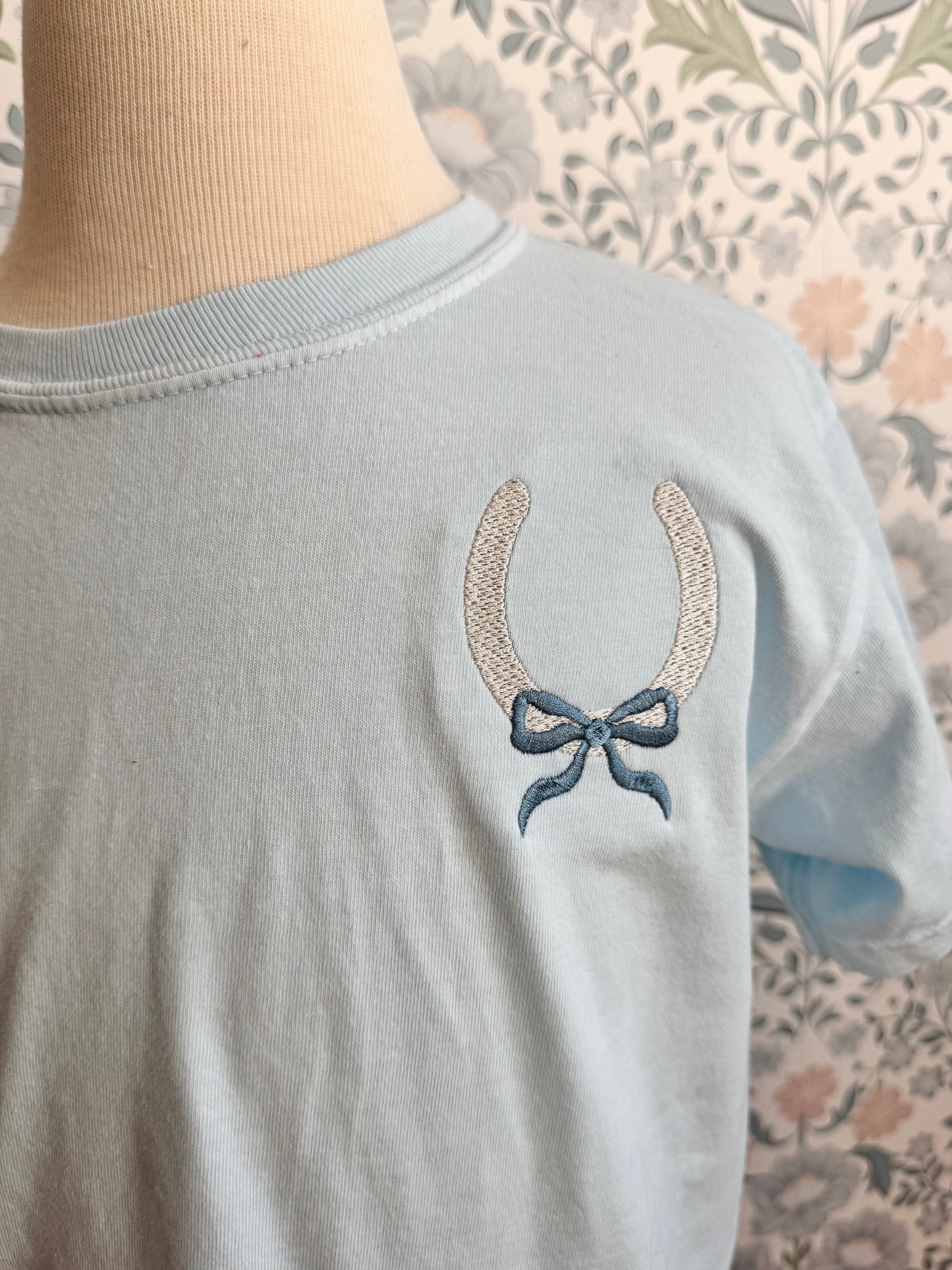 Embroidered Horseshoe Bow Shirt