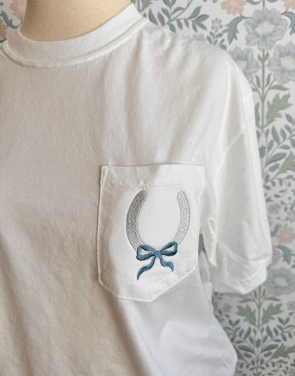 Embroidered Horseshoe Bow Shirt