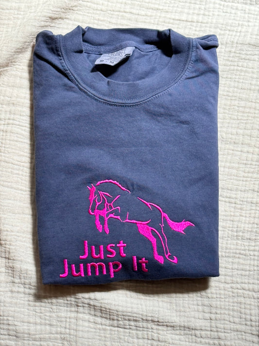 Just Jump It Equestrian T-Shirt | Horse Jumping Tee |Hunter Jumper Shirt