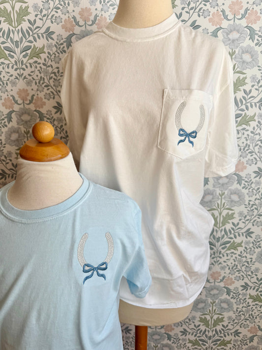 Embroidered Horseshoe Bow Shirt