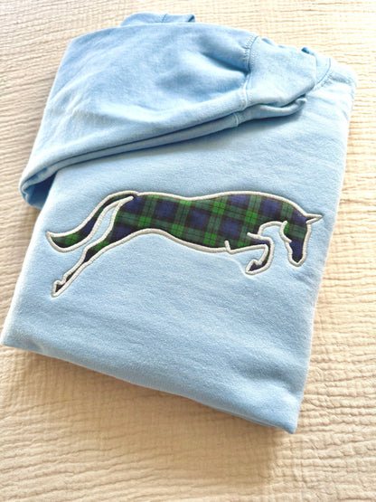 Plaid Horse Applique Sweatshirt
