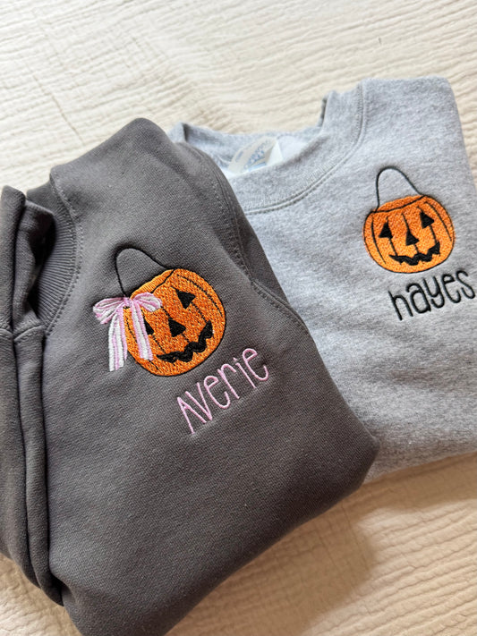Personalized Kids Pumpkin Sweatshirt